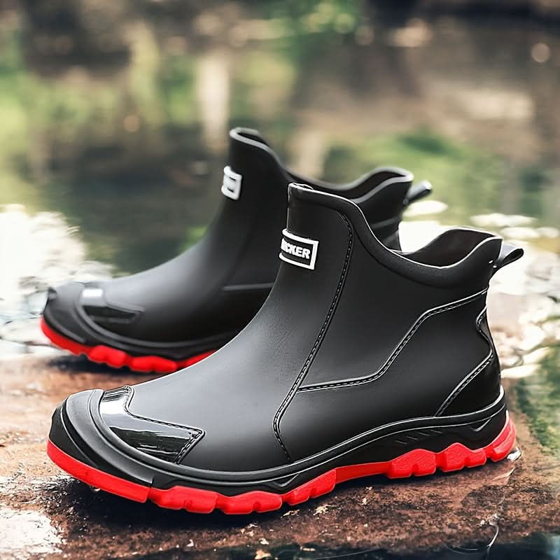 Overshoes Ankle-High PVC Waterproof Slip-Resistant Textile-Lined