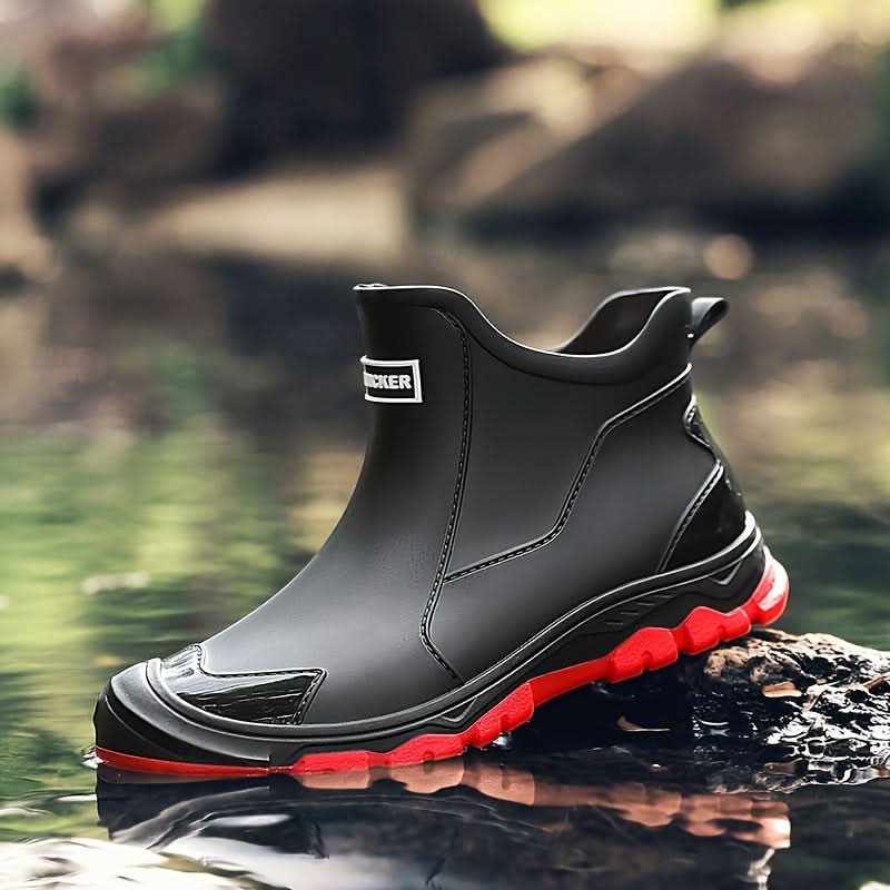 Overshoes Ankle-High PVC Waterproof Slip-Resistant Textile-Lined