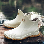 Overshoes Ankle-High PVC Waterproof Slip-Resistant Textile-Lined