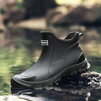 Overshoes Ankle-High PVC Waterproof Slip-Resistant Textile-Lined