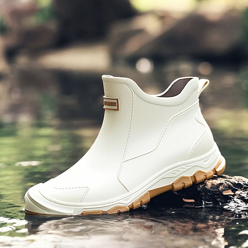 Overshoes Ankle-High PVC Waterproof Slip-Resistant Textile-Lined