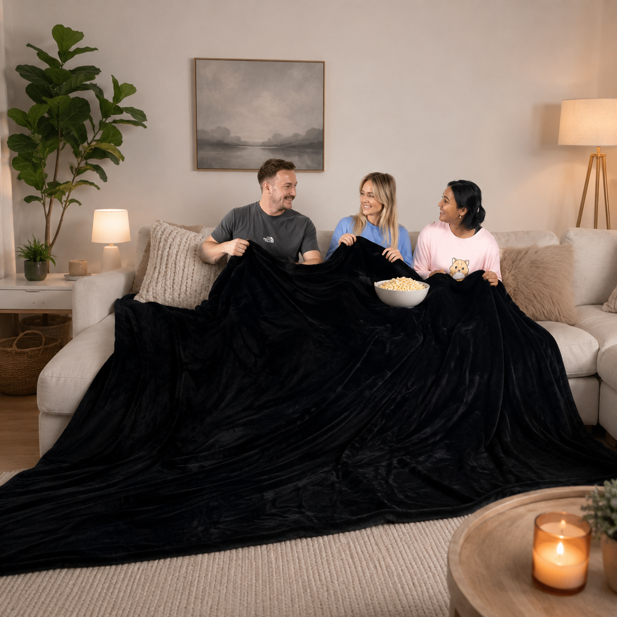 Oversized Blanket Family-Sized Ultra-Soft & Heat-Regulating