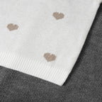 Oversized Pullover Sweater Heavyweight Heart Embroidered & Puff Sleeves