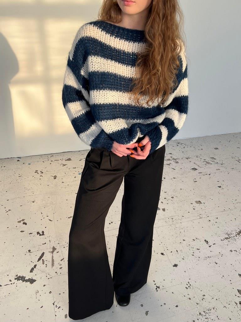 Oversized Sweater Chunky Knit Striped