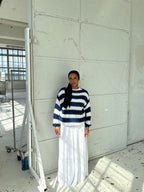 Oversized Sweater Chunky Knit Striped