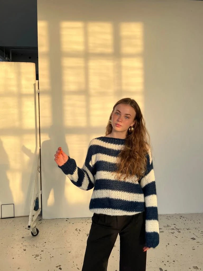 Oversized Sweater Chunky Knit Striped