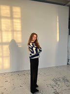 Oversized Sweater Chunky Knit Striped