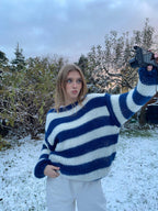 Oversized Sweater Chunky Knit Striped