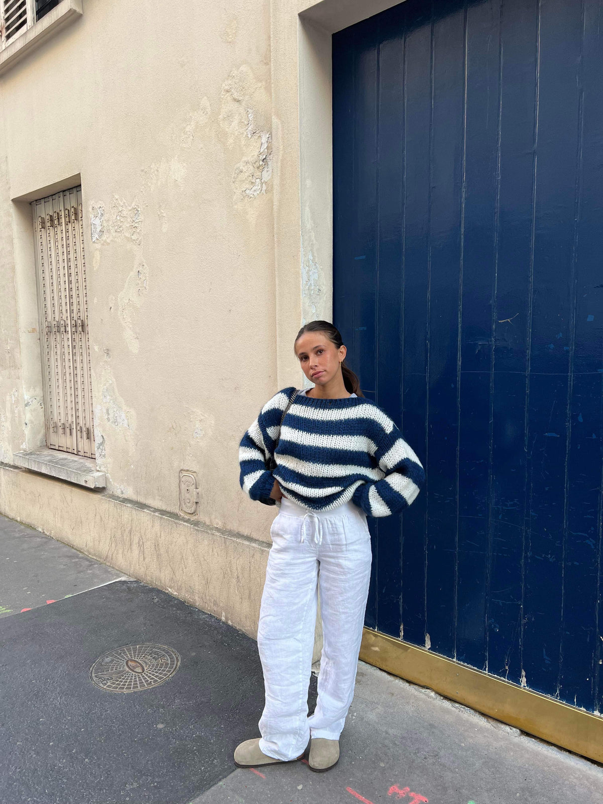 Oversized Sweater Chunky Knit Striped