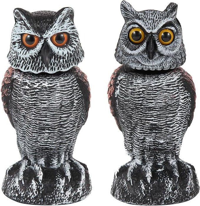 Owl Decoy Set Two-Pack Wind-Activated Rotating Head