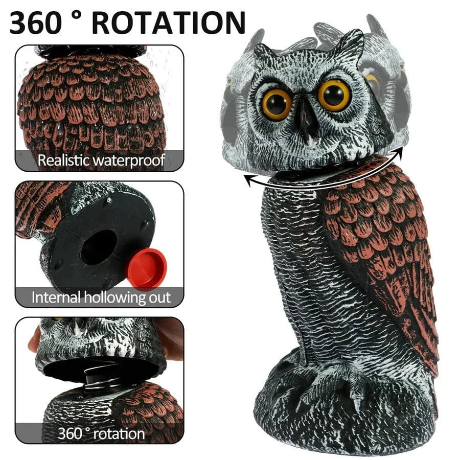 Owl Decoy Set Two-Pack Wind-Activated Rotating Head