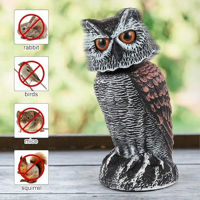 Owl Decoy Set Two-Pack Wind-Activated Rotating Head