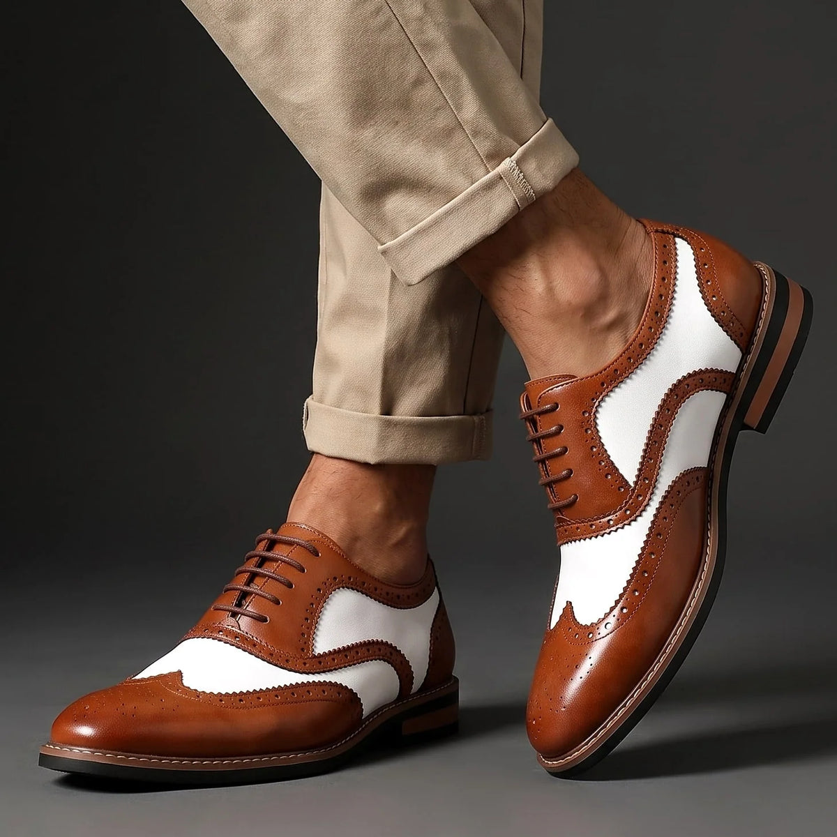 Oxford Shoes Two-Tone Brogue Wingtip