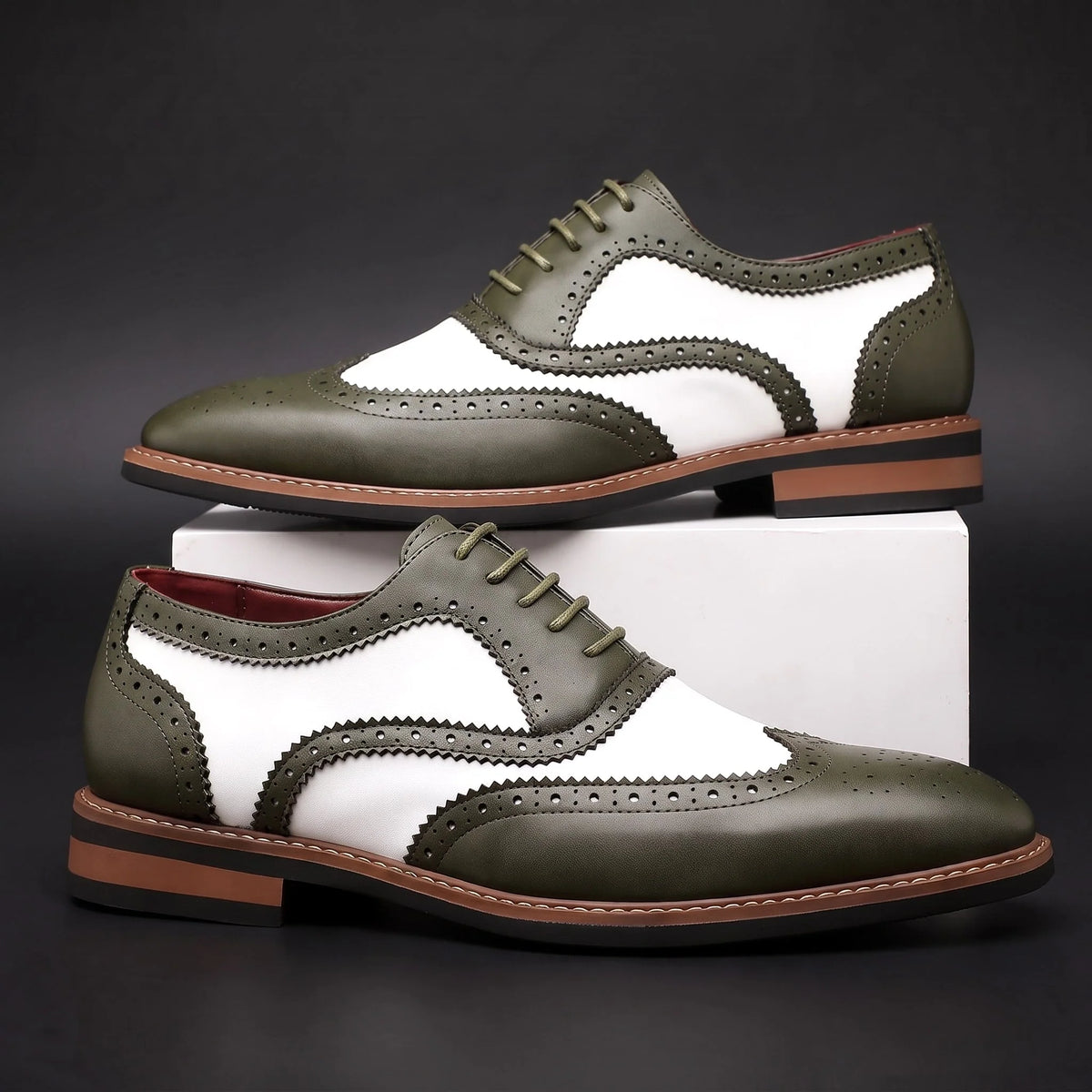 Oxford Shoes Two-Tone Brogue Wingtip