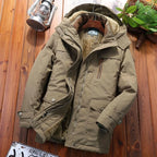 Padded Fleece Jacket Hooded Wind-Resistant Multiple Pockets