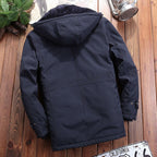 Padded Fleece Jacket Hooded Wind-Resistant Multiple Pockets