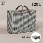 Padded & Foldable Houndstooth Storage Suitcase (Multiple Sizes)
