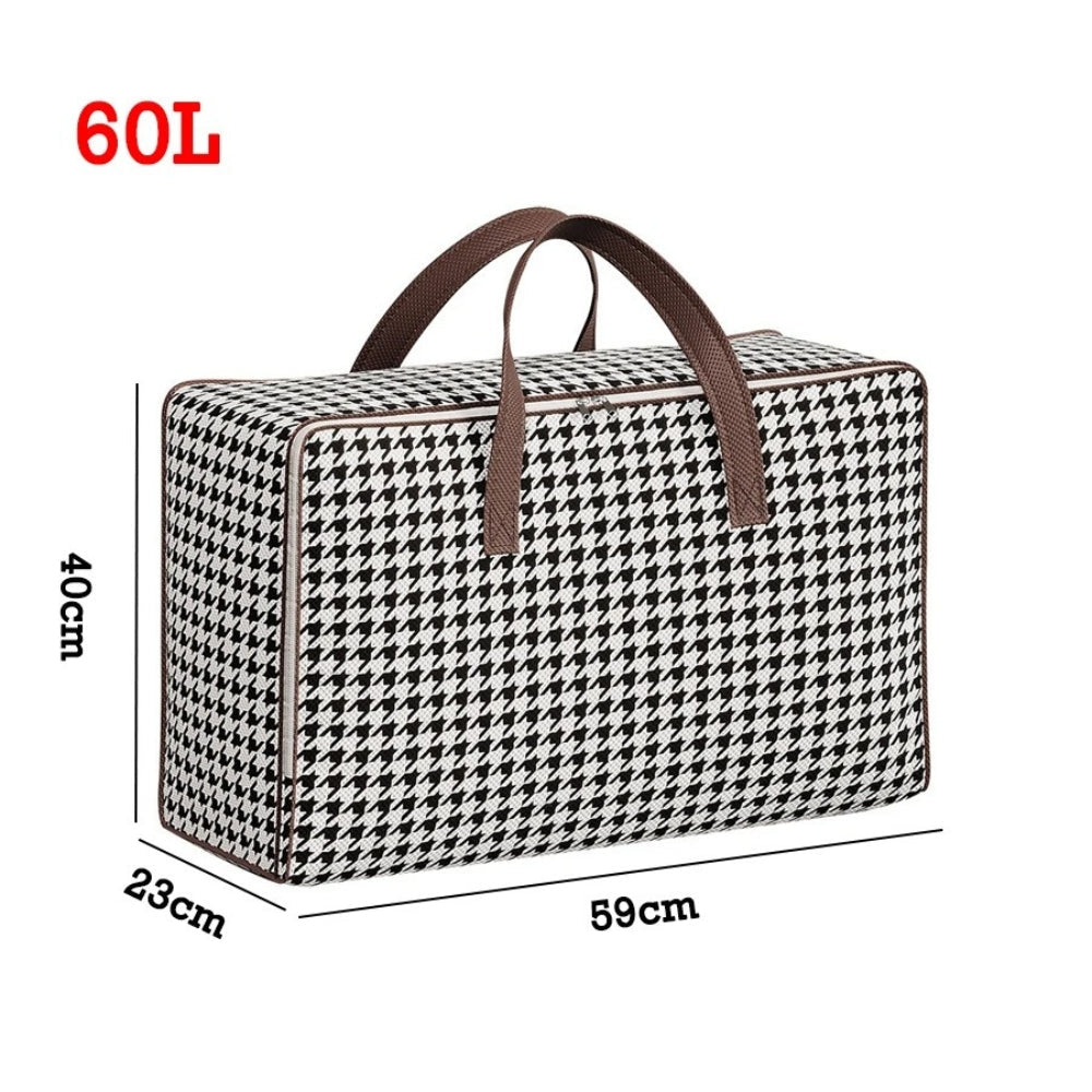 Padded & Foldable Houndstooth Storage Suitcase (Multiple Sizes)