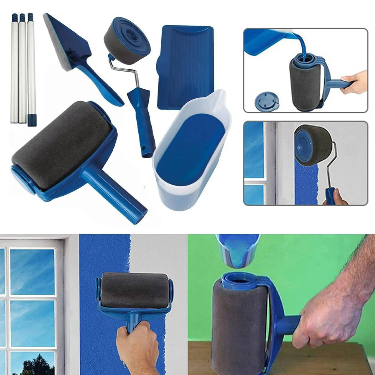Paint Roller Kit Triangular Self-Filling Drip-Free