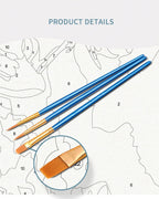 Paint-by-Number Kit Pre-Printed Canvas Acrylic Paints & Brushes