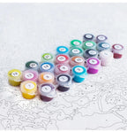 Paint-by-Number Kit Pre-Printed Canvas Acrylic Paints & Brushes