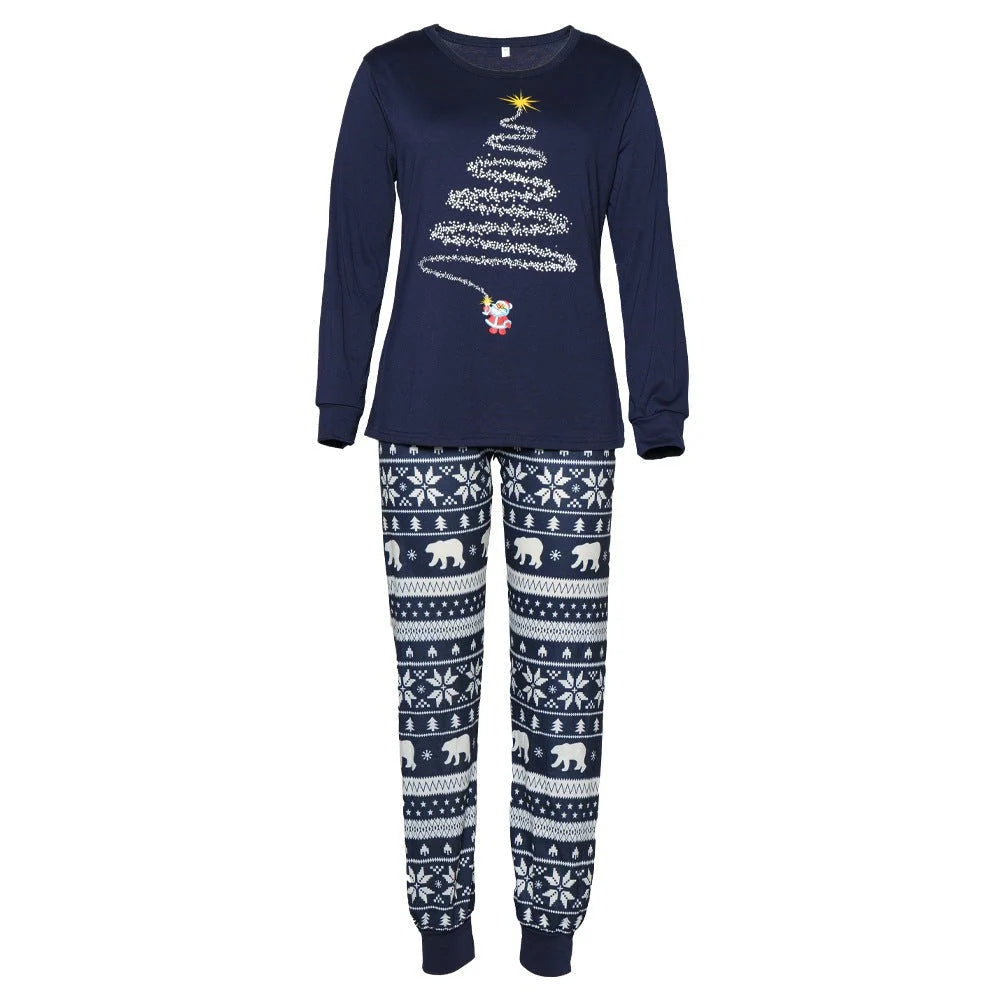 Pajama Set Family Matching Reindeer & Snowflake Print