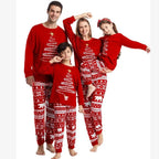 Pajama Set Family Matching Reindeer & Snowflake Print