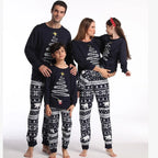 Pajama Set Family Matching Reindeer & Snowflake Print