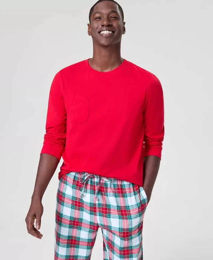 Pajama Set Plaid Flannel Cotton Blend
