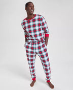 Pajama Set Woven Cotton Flannel Drawstring Waist Side Pockets