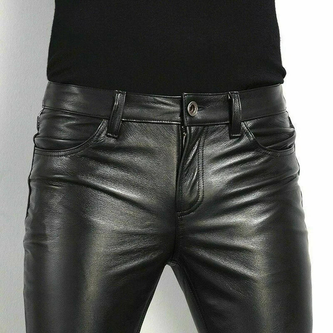 Pants Faux Leather Slim Fit Stretch