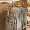 Pants Hanger Vertical Space-Saving Stainless Steel & Rotating Hook