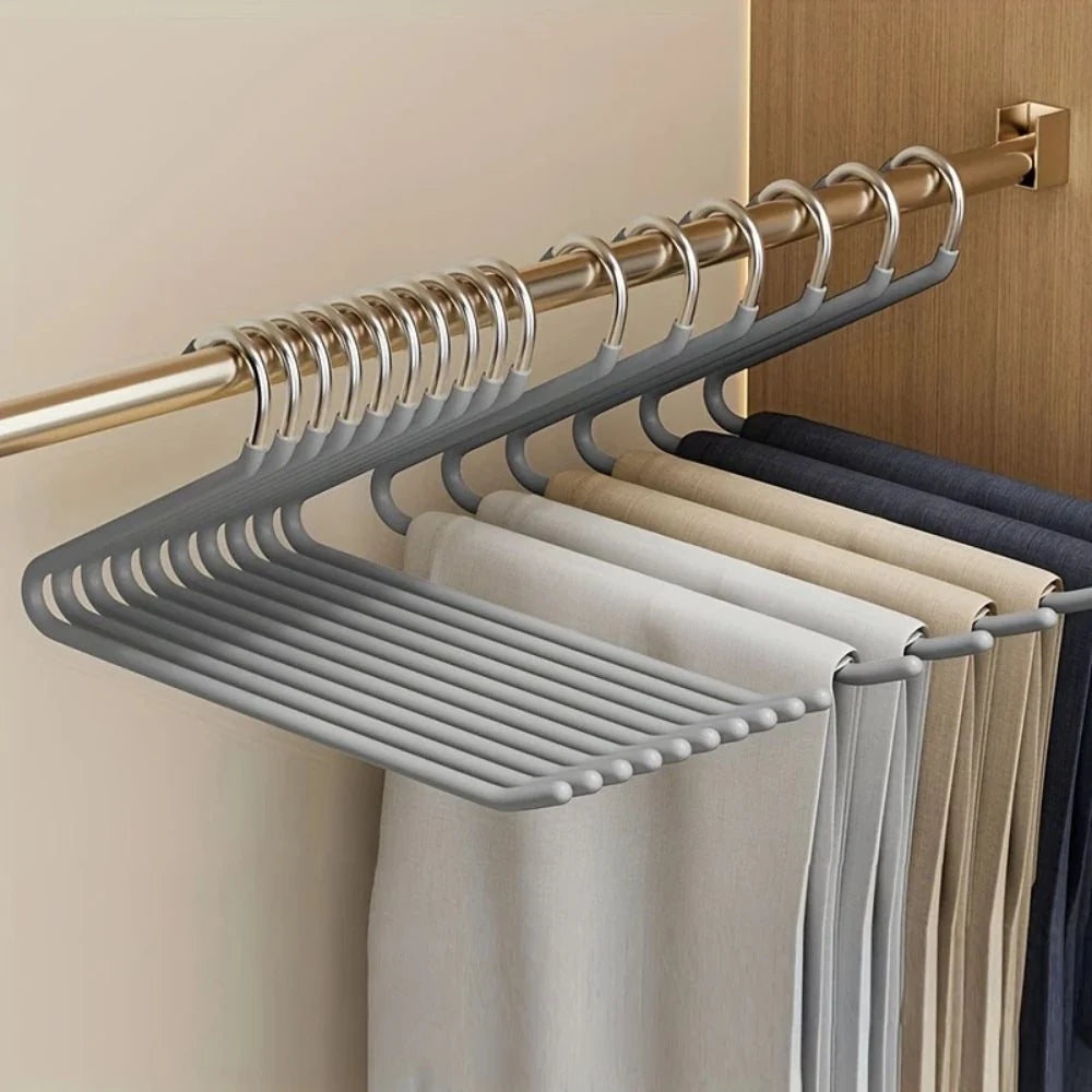 Pants Hangers Z-Shaped Space-Saving Stainless Steel Set of 10