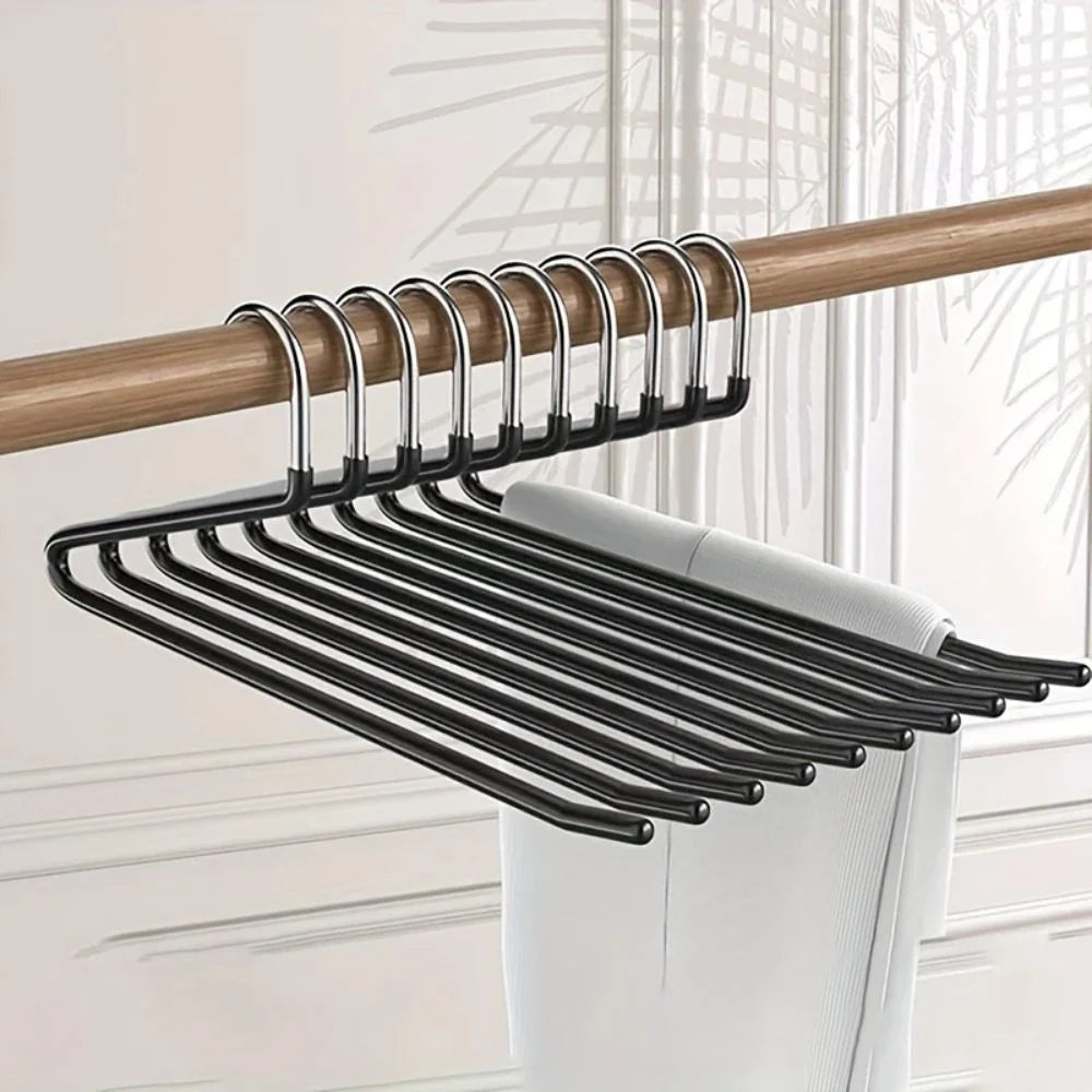 Pants Hangers Z-Shaped Space-Saving Stainless Steel Set of 10