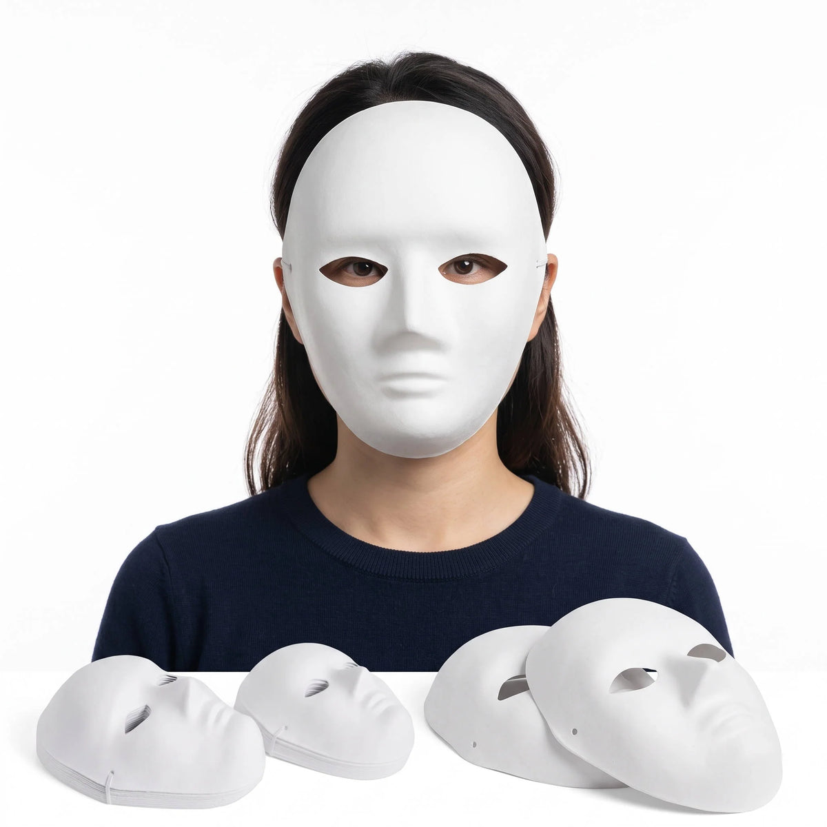 Paper Mache Masks Blank Paintable Set of 14 Biodegradable