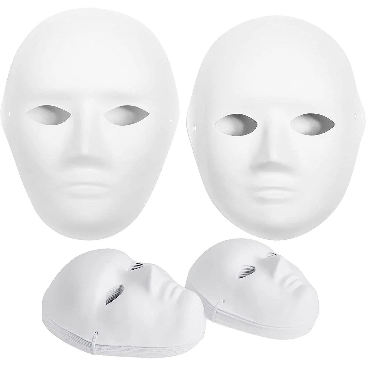 Paper Mache Masks Blank Paintable Set of 14 Biodegradable