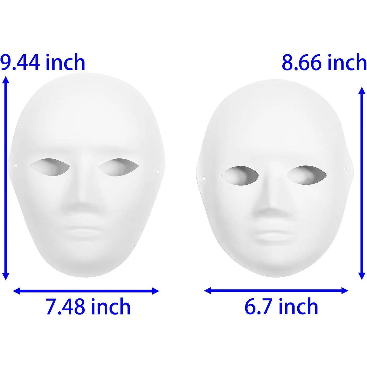 Paper Mache Masks Blank Paintable Set of 14 Biodegradable