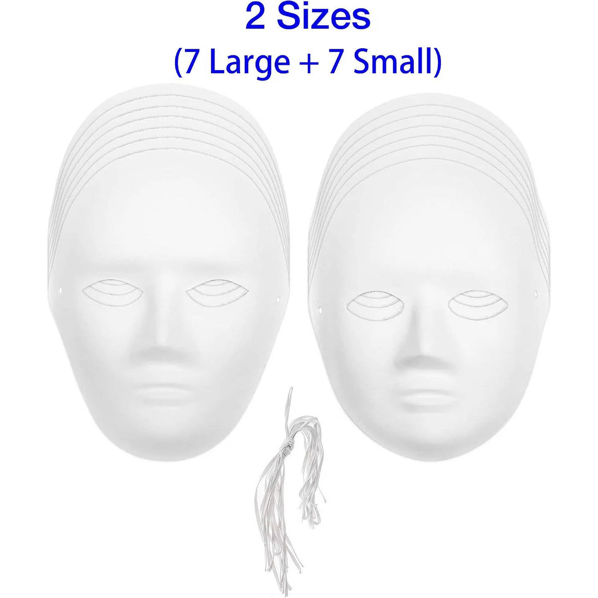 Paper Mache Masks Blank Paintable Set of 14 Biodegradable