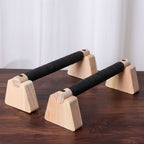 Parallel Push-Up Bars Wooden Ergonomic Grip Supports 400 kg