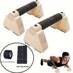 Parallel Push-Up Bars Wooden Ergonomic Grip Supports 400 kg