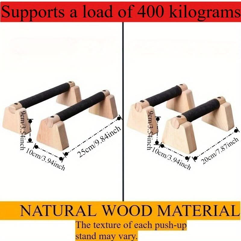 Parallel Push-Up Bars Wooden Ergonomic Grip Supports 400 kg