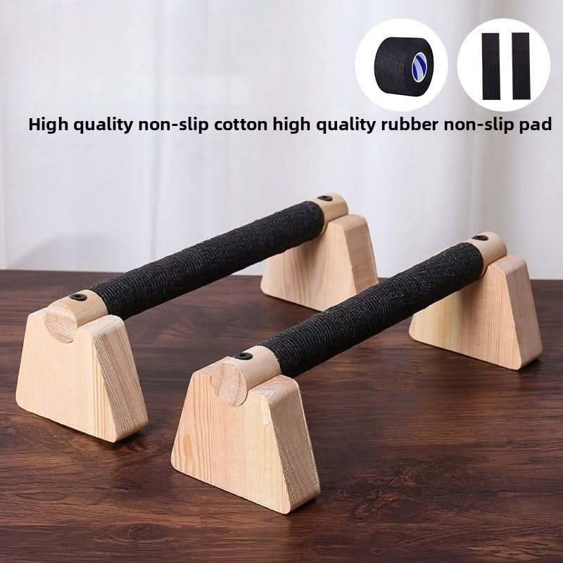 Parallel Push-Up Bars Wooden Ergonomic Grip Supports 400 kg
