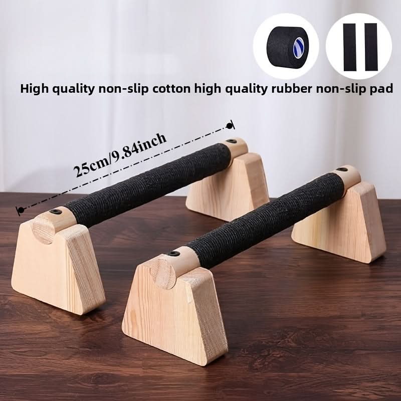 Parallel Push-Up Bars Wooden Ergonomic Grip Supports 400 kg