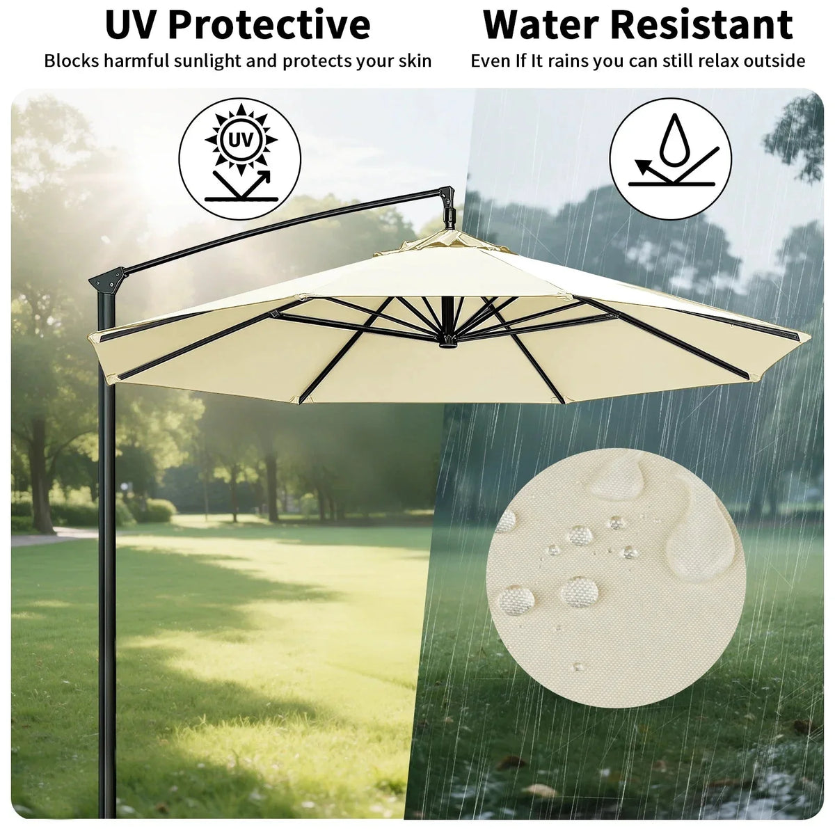 Parasol Replacement Cover Water-Repellent & Ventilated