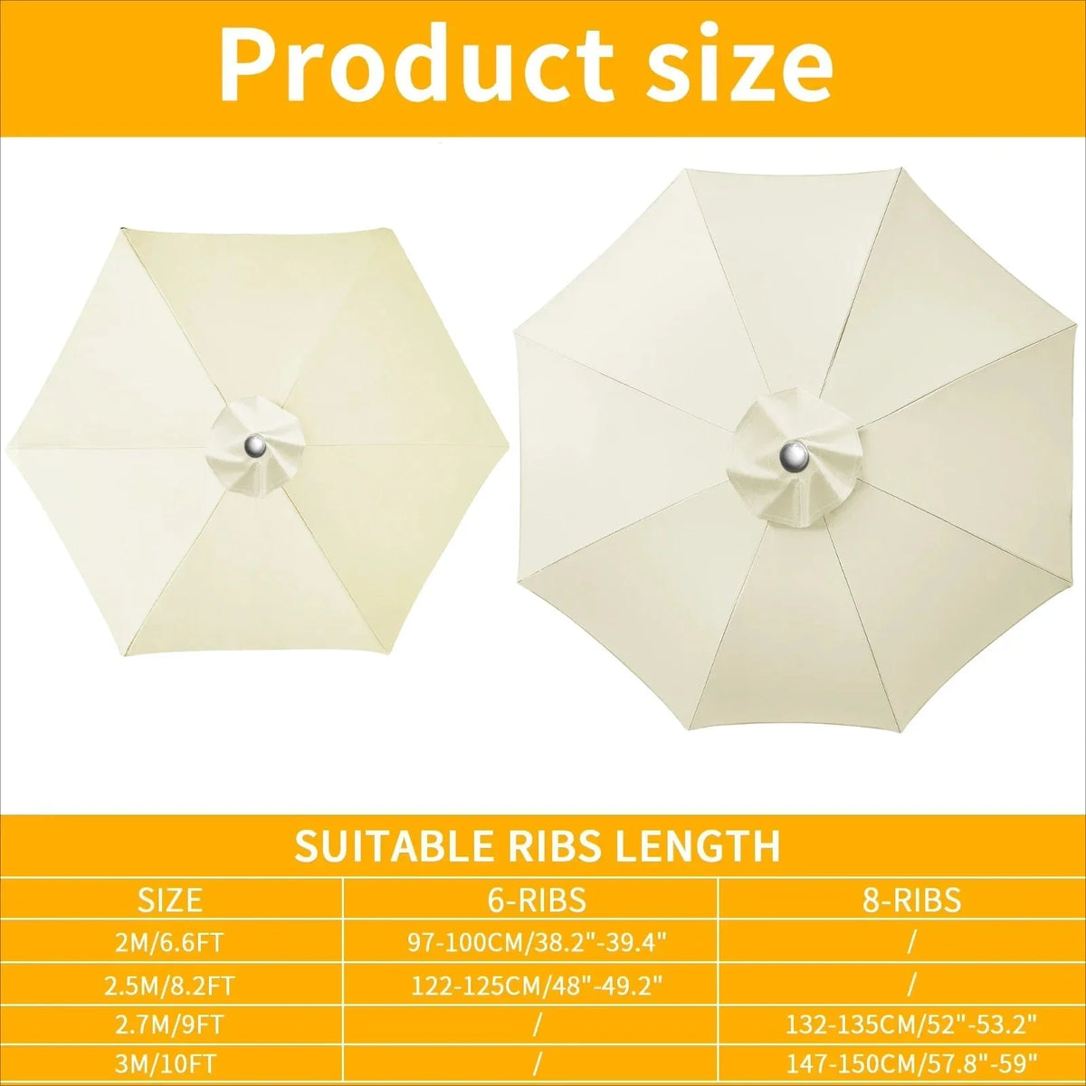Parasol Replacement Cover Water-Repellent & Ventilated