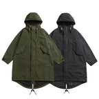 Parka Oversized Windproof Water-Repellent Hooded Fishtail Hem