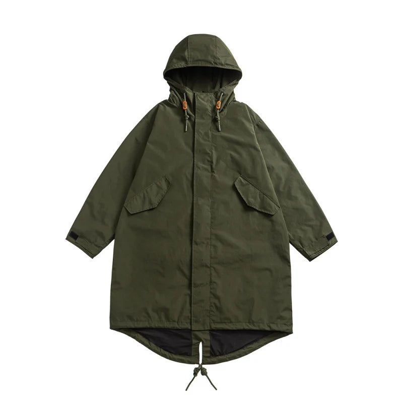 Parka Oversized Windproof Water-Repellent Hooded Fishtail Hem