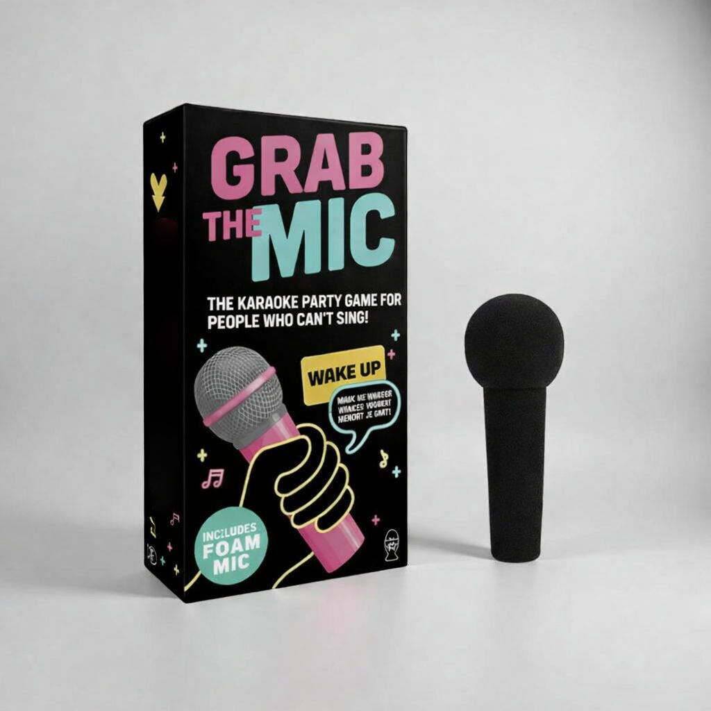 Party Game Karaoke Card Prompts & Foam Microphone