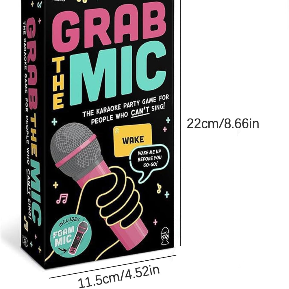Party Game Karaoke Card Prompts & Foam Microphone