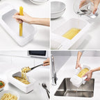 Pasta Cooker Microwave-Safe Strainer Lid & Cool-Grip Handles
